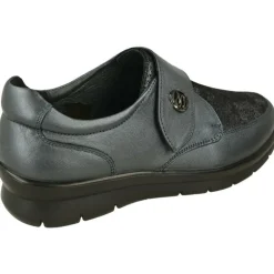 Velcro De G-Comfort En Piel Metalizada Con Pala Estampada De Licra Adaptable Con Piso Bajo De Cuna Ligera De Poliuretano.