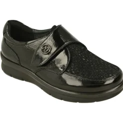 Velcro De G-Comfort En Piel Metalizada Con Pala Estampada De Licra Adaptable Con Piso Bajo De Cuna Ligera De Poliuretano.