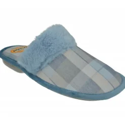 Zapatilla Chinela De Cosdam Biorelax En Pano Cuadros Con Planta De Descanso Y Piso De Goma