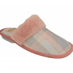 Zapatilla Chinela De Cosdam Biorelax En Pano Cuadros Con Planta De Descanso Y Piso De Goma