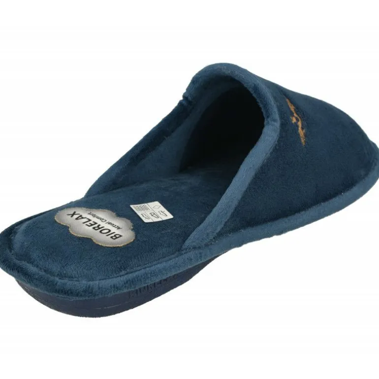 Zapatilla Chinela De Cosdam Con Suela Y Planta Biorelax En Pano Liso De Dacha Con Bordado Lateral
