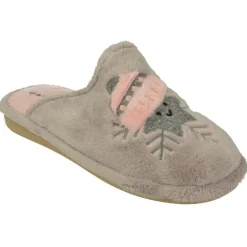 Zapatilla Chinela De Garzon Con Bordado Copos De Nieve En Pano Dacha Y Piso Microporoso Especial Parquet