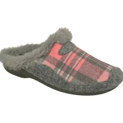 Zapatilla Chinela De Garzon De Pano Cuadros Con Piso De Caucho Y Planta Anatomica De Descanso Extraible