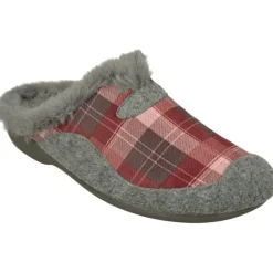 Zapatilla Chinela De Garzon De Pano Cuadros Con Piso De Caucho Y Planta Anatomica De Descanso Extraible