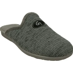 Zapatilla Chinela De Garzon En Pano Aterciopelado Con Piso De Caucho Flexible Y Confortable