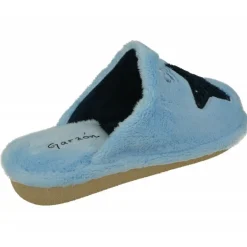 Zapatilla Chinela De Garzon En Pano De Dacha Estampado Luna-Estrella Con Piso Miroporoso Aligerado