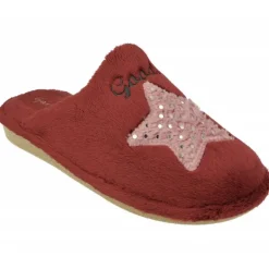 Zapatilla Chinela De Garzon En Pano De Dacha Estampado Luna-Estrella Con Piso Miroporoso Aligerado