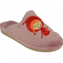 Zapatilla Chinela De Garzon En Pano Dacha Con Estampado Caperucita Y Piso Microporoso