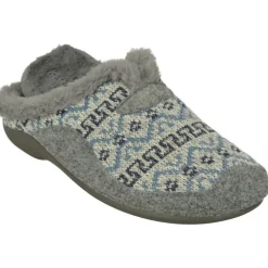Zapatilla Chinela De Garzon En Pano Nordico Estampado, Planta Anatomica Extraible Y Piso De Caucho