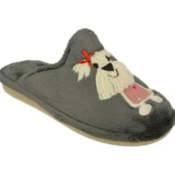 Zapatilla Chinela De Garzon En Pano Dacha Estampado Perrita Con Piso Microporoso Especial Parquet