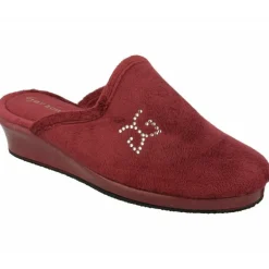 Zapatilla Chinela De Garzon En Pano De Terciopelo Con Bordado En Pala Y Cuna Esponja De Gran Confort