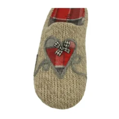 Zapatilla Chinela De Garzon En Pano Punto Con Corazon Estampado Y Planta De Descanso Extraible Y Piso De Caucho