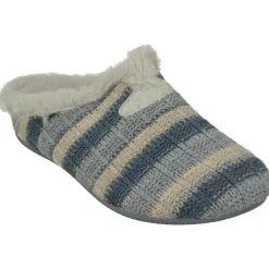 Zapatilla Chinela De Garzon En Pano Estampado Rayas, Con Piso De Cuna De Caucho Y Planta Interior De Gel Muy Confortable.