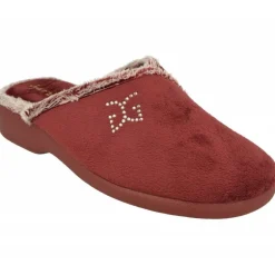 Zapatilla Chinela De Garzon En Pano Dacha Con Bordes De Lana Y Bordado En Pala Con Piso De Caucho Y Horma De Ancho Especial