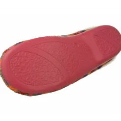 Zapatilla Chinela De Garzon En Punto De Lana Rayas Con Planta Extraible Y Suela De Caucho