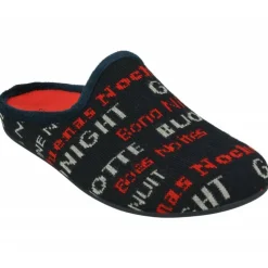 Zapatilla Chinela De Garzon En Pano Estampado Buenas Noches Con Planta Descanso Extraible Y Piso De Caucho