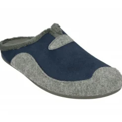 Zapatilla Chinela De Garzon En Pano Combinado Con Piso De Caucho Y Planta De Descanso Extraible