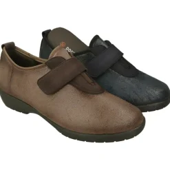 Zapatilla Velcro De Doctor Cutillas En Antelina Adaptable Y Piso De Caucho, Horma De Ancho Especial