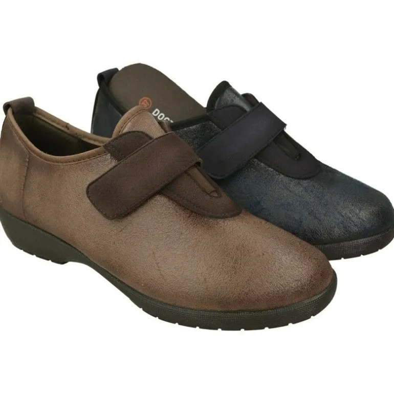Zapatilla Velcro De Doctor Cutillas En Antelina Adaptable Y Piso De Caucho, Horma De Ancho Especial