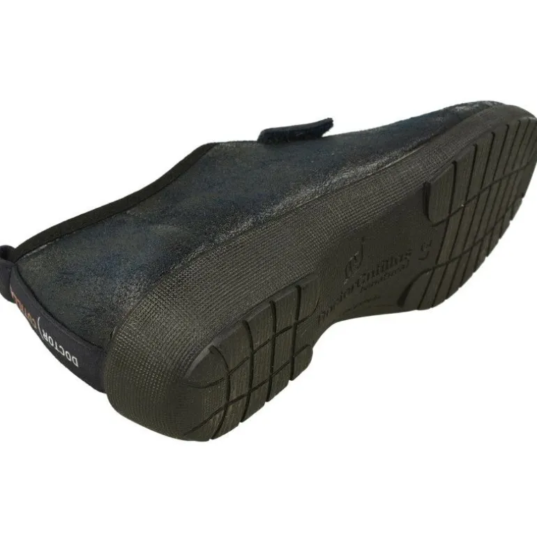 Zapatilla Velcro De Doctor Cutillas En Antelina Adaptable Y Piso De Caucho, Horma De Ancho Especial