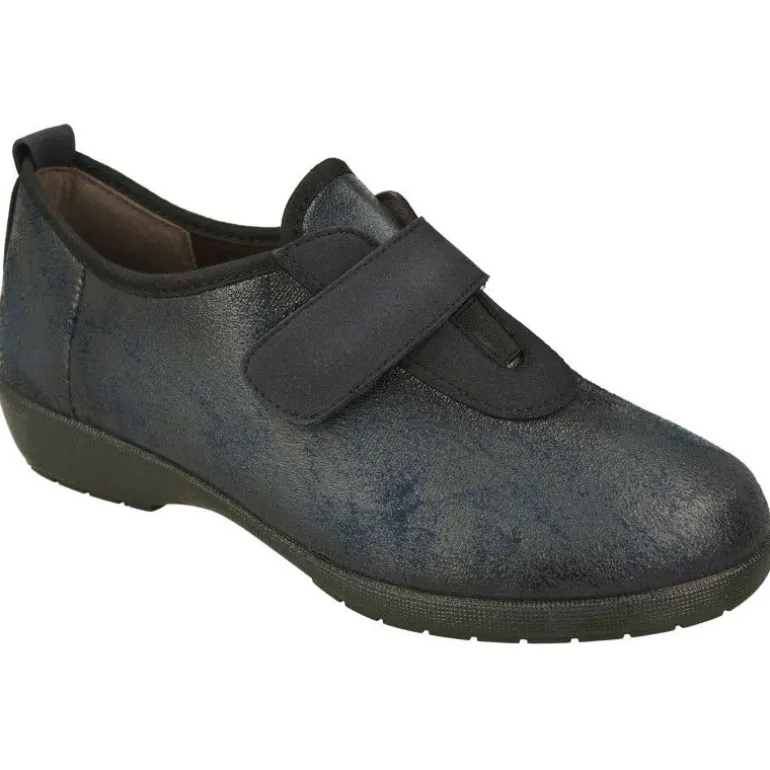 Zapatilla Velcro De Doctor Cutillas En Antelina Adaptable Y Piso De Caucho, Horma De Ancho Especial